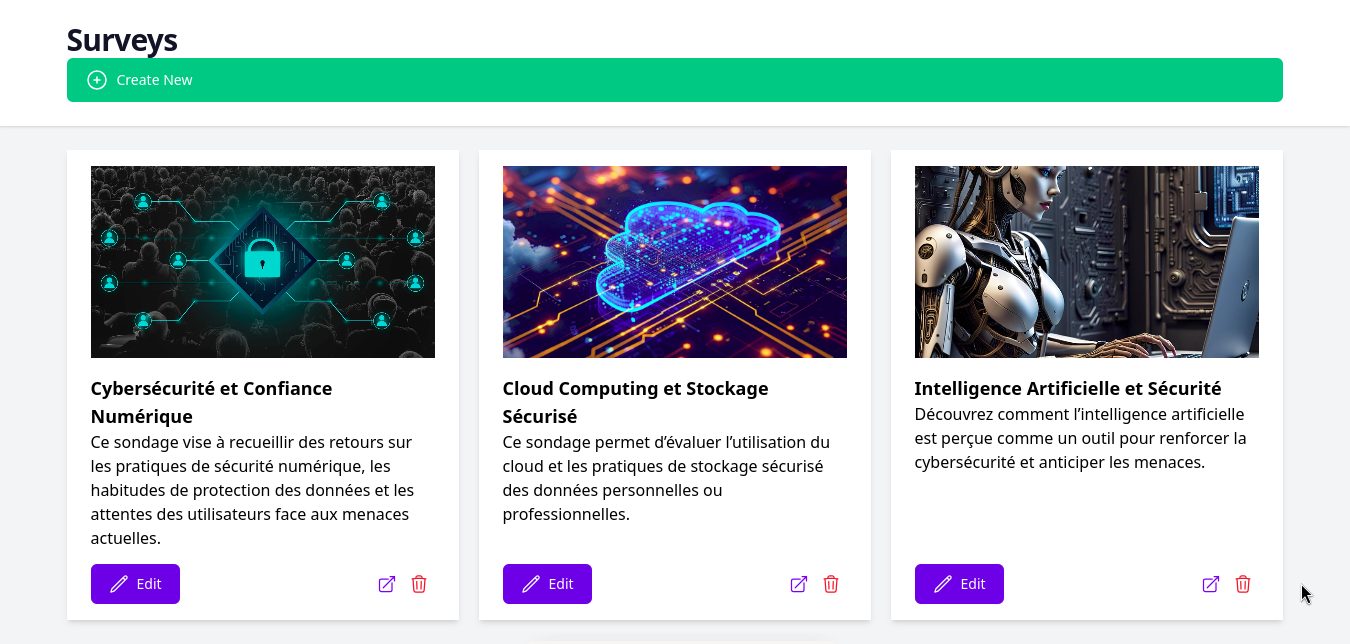 Survey creation app for advertisers